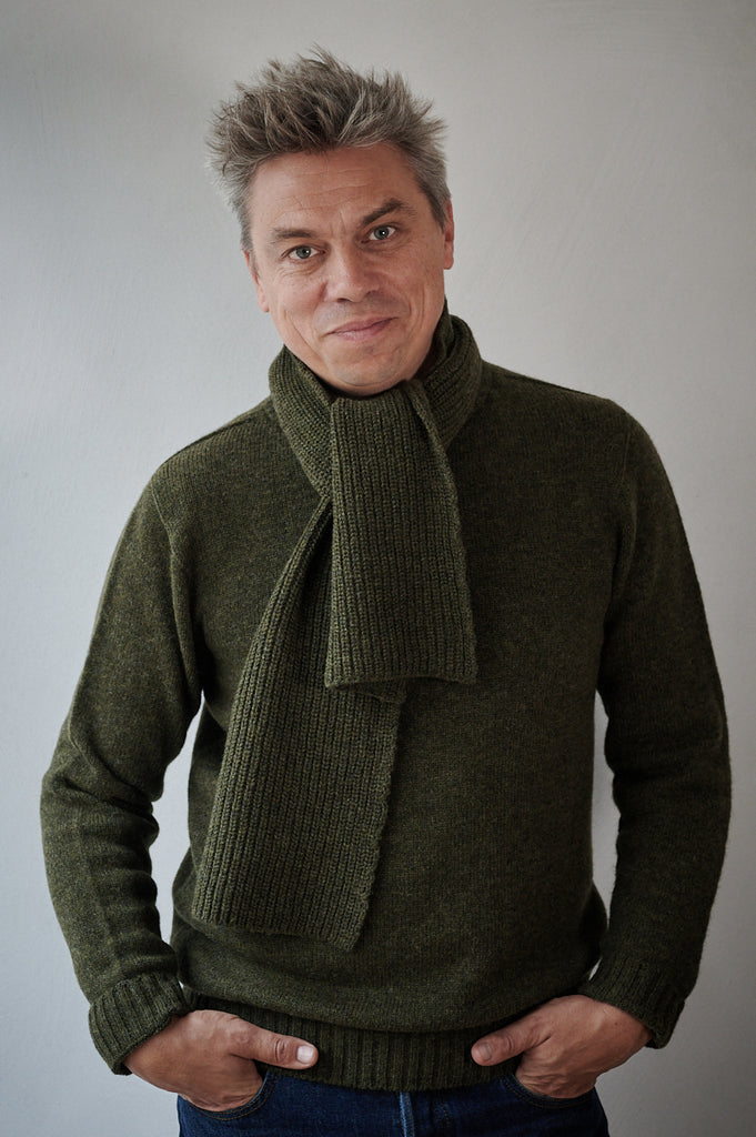 Fisherman Knit Scarf in Cashmere and Lambswool