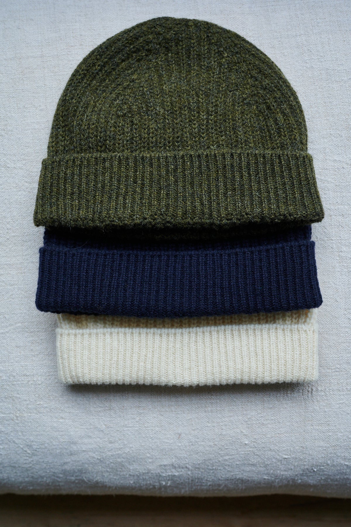 Fisherman Knit Beanie Hat with Cashmere