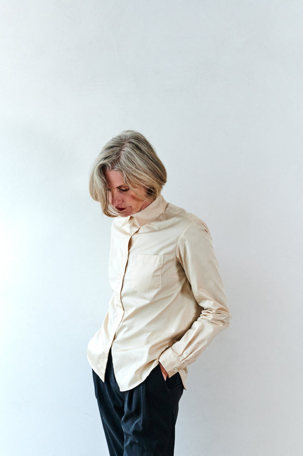 Cotton Shirt in Shell Pink