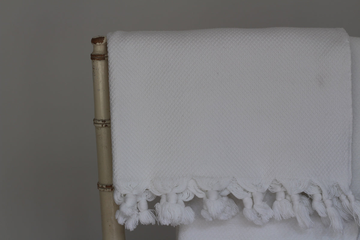 Hand-Loomed Towels in White