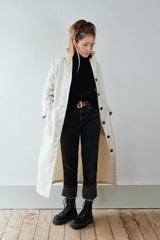 Women's Dry Waxed Duster Coat in Cream