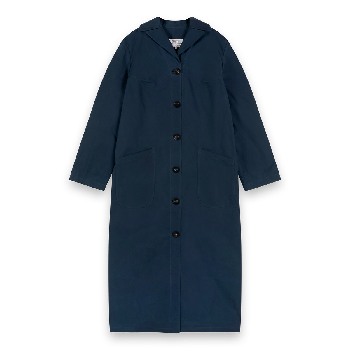 Women's Dry Waxed Duster Coat in Indigo