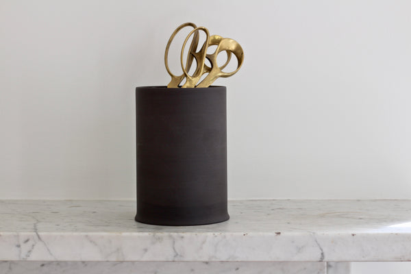 Utensil Jar in Black Stoneware